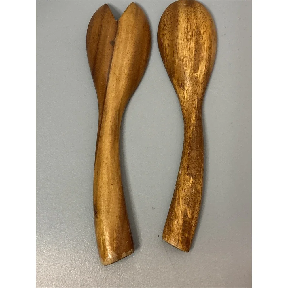 Pottery Barn Serving Bowl Unisex OS Brown Good Wooden Divided Dough Bowl Set